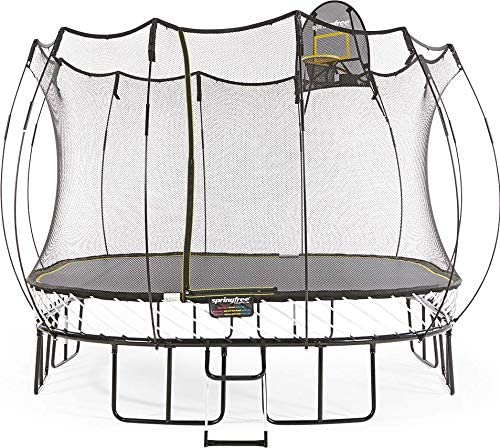 Springfree 11ft Large Square Trampoline with Basketball Hoop and Ladder